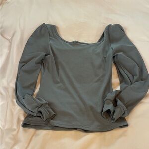 SHEIN Elegant Gray Long Sleeve Top